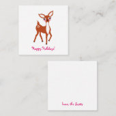 かわいい鹿のミニクリスマス ノートカード (正面/裏面)