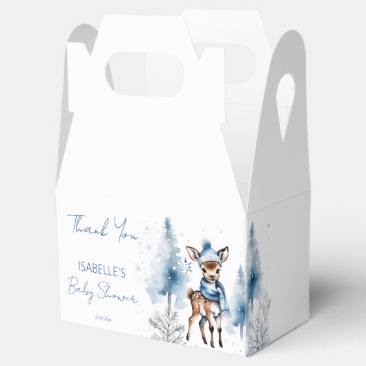 かわいい鹿の冬の少年の赤ちゃんシャワーの好意 フェイバーボックス (オープン)