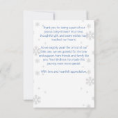 かわいい鹿の冬の少年の赤ちゃんシャワーサンキューカード サンキューカード (裏面)