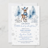 かわいい鹿の冬の男の子のベビーシャワーテンプレート 招待状 (正面)