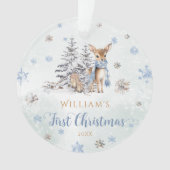 かわいい鹿の初めてのクリスマスオーナメントアクリル オーナメント (正面)