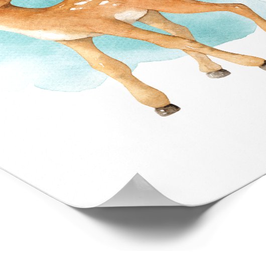 かわいい鹿の動物子供部屋ウォールデコーベビーガールボーイ ポスター (角)