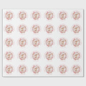 かわいい鹿の名前ピンクのクリスマスラッピング紙 ラッピングペーパー (フラット)