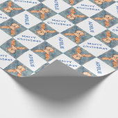 かわいい鹿の子供の名前メリークリスマスホリデー ラッピングペーパー (角)