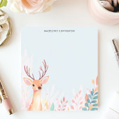 かわいい鹿の子鹿と〔雄ジカの〕枝角パーソナライズされた名 ノートパッド