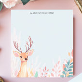 かわいい鹿の子鹿と〔雄ジカの〕枝角パーソナライズされた名 ノートパッド