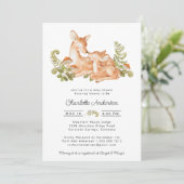 かわいい鹿の森の赤ちゃんシャワーをテーマ 招待状 (スタンド正面)