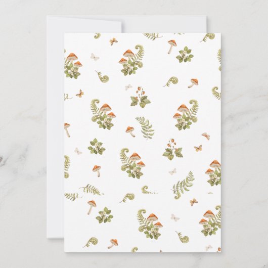 かわいい鹿の森の赤ちゃんシャワーをテーマ 招待状 (裏面)