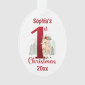 かわいい鹿の森ナンバーワン初めてのクリスマス オーナメント (正面)
