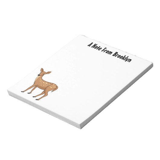 かわいい鹿の漫画イラストレーション ノートパッド (回転)