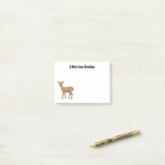 かわいい鹿の漫画イラストレーション ポストイット (デスク上)