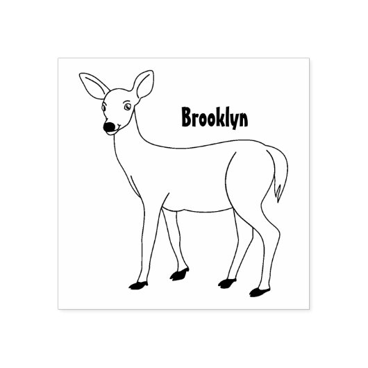 かわいい鹿の漫画イラストレーション ラバースタンプ (インプリント)