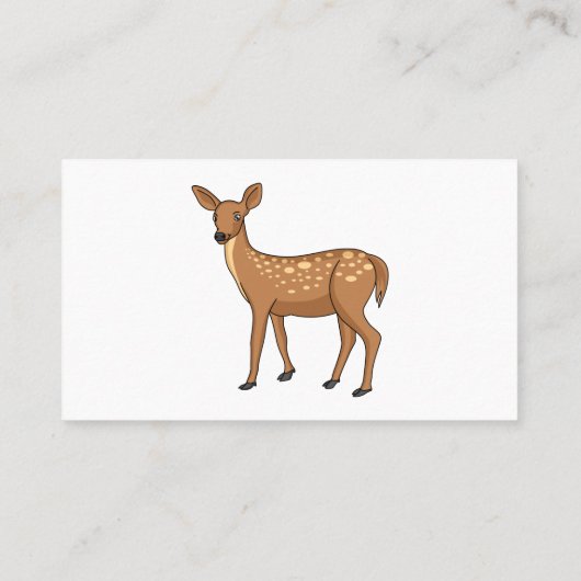 かわいい鹿の漫画イラストレーション 名刺 (裏面)
