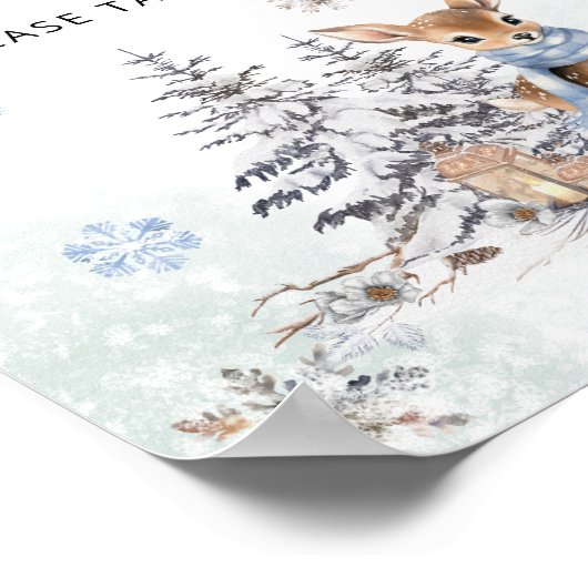 かわいい鹿の男の赤ちゃんがポスターを引き立てる ポスター (角)