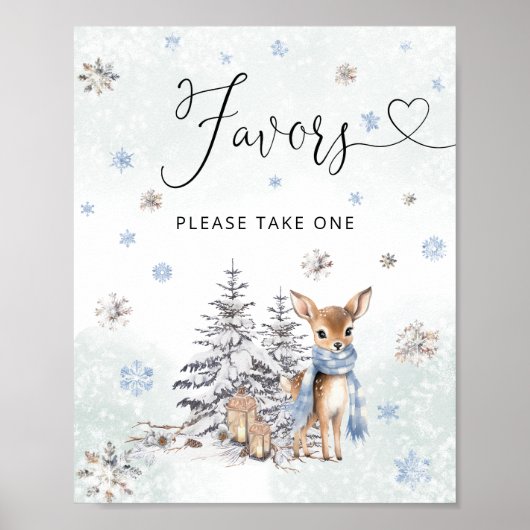 かわいい鹿の男の赤ちゃんがポスターを引き立てる ポスター (正面)