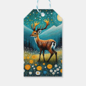 かわいい鹿の花メドウファンタジー新年 ギフトタグ (裏面)