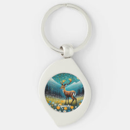 かわいい鹿の花メドウファンタジー キーホルダー