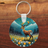 かわいい鹿の花メドウファンタジー キーホルダー (裏面)