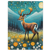 かわいい鹿の花メドウファンタジー クリップボード (裏面)