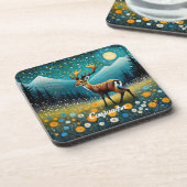 かわいい鹿の花メドウファンタジー コースター (左側)