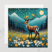 かわいい鹿の花メドウファンタジー シーズンカード (正面/裏面)