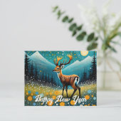 かわいい鹿の花メドウファンタジー シーズンポストカード (スタンド正面)