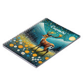 かわいい鹿の花メドウファンタジー ノートブック (左側)