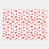 かわいい鹿の赤いハートクリスマス ラッピングペーパーシート (正面2)