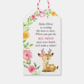 かわいい鹿の赤ちゃんガールシャワーミニボトルの好意 ギフトタグ (裏面)