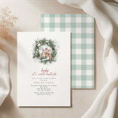 かわいい鹿の赤ちゃんシャワー外は寒い 招待状