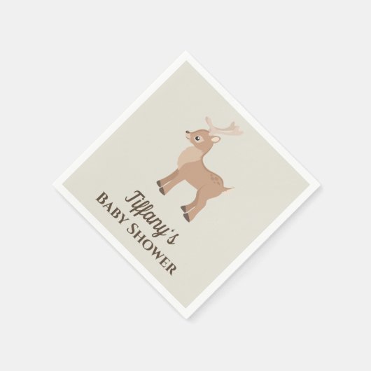かわいい鹿の赤ちゃんシャワー スタンダードカクテルナプキン (角)