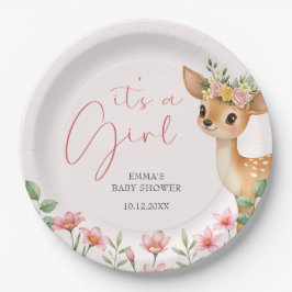 かわいい鹿の赤ちゃんシャワー ペーパープレート