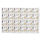 かわいい鹿の雄 シカの雄 ヒョウの雄 手描き 子供用 枕カバー (裏面)