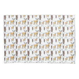 かわいい鹿の雄 シカの雄 ヒョウの雄 手描き 子供用 枕カバー