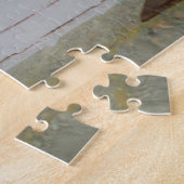 かわいい鹿の顔像が窓から覗く ジグソーパズル (側面)