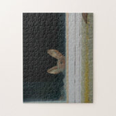 かわいい鹿の顔像が窓から覗く ジグソーパズル (縦)