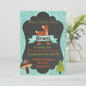 かわいい鹿ウッドランド誕生パーティーの招待4 招待状 (スタンド正面)