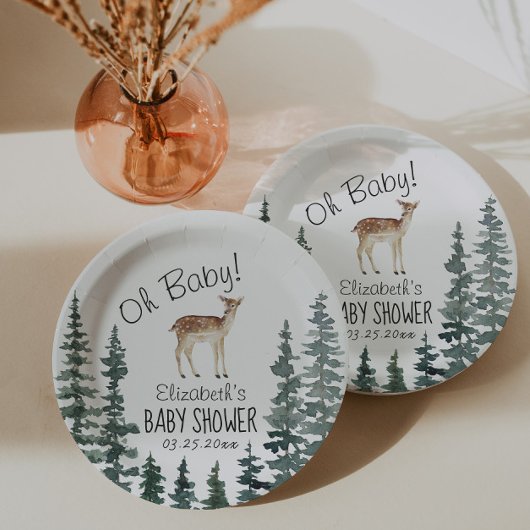 かわいい鹿オベビーベビーシャワー ペーパープレート
