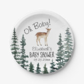 かわいい鹿オベビーベビーシャワー ペーパープレート (正面)