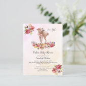 かわいい鹿オンライン赤ちゃんシャワーBohoシックフローラ ポストカード (スタンド正面)