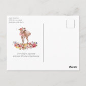 かわいい鹿オンライン赤ちゃんシャワーBohoシックフローラ ポストカード (裏面)