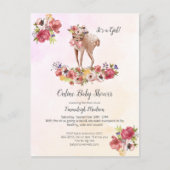 かわいい鹿オンライン赤ちゃんシャワーBohoシックフローラ ポストカード (正面)