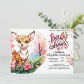 かわいい鹿カスタムテンプレート赤ちゃんシャワー 招待状 (スタンド正面)