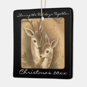 かわいい鹿カップルパーソナライズされたオーナメント セラミックオーナメント (左)