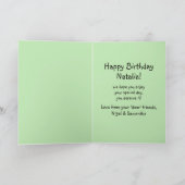 かわいい鹿カップル森ストーリーブックアート誕生日 カード (内部)