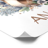 かわいい鹿ガールームウィンターテーマ水彩画 ポスター (角)