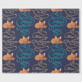 かわいい鹿タイポグラフィ新年メリークリスマス ラッピングペーパー (フラット)