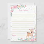 かわいい鹿フローラタイムカプセルノートメッセージカード サンキューカード (正面)