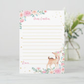 かわいい鹿フローラタイムカプセルノートメッセージカード サンキューカード (スタンド正面)