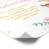 かわいい鹿フローラ誕生日パーティータイムカプセルサイン ポスター (角)